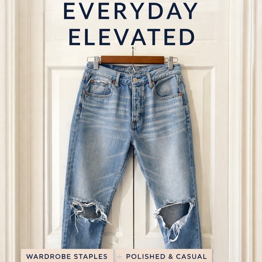 American Eagle Outfitters Distressed Skinny Jeans – Light Wash